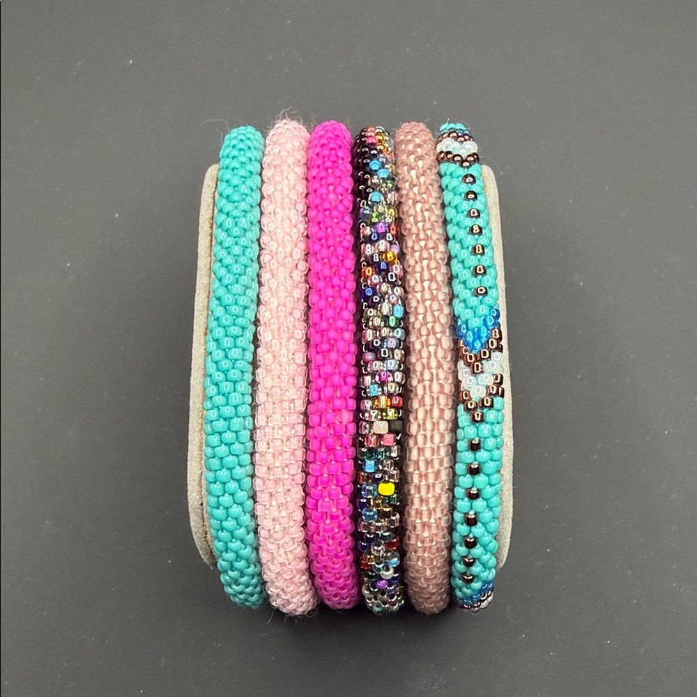 Sashka Co. Set of 6 Colorful Hand Beaded Bracelet Set